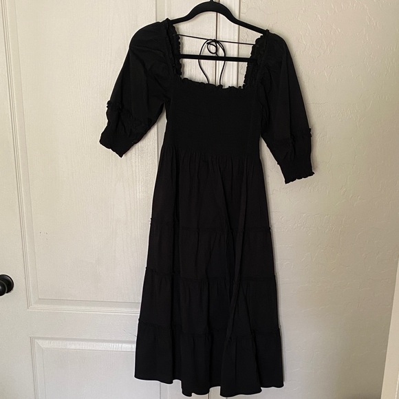 Elegant Black Hill House Midi Dress - mordernwear.com